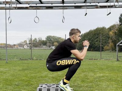 Elevated heel squats